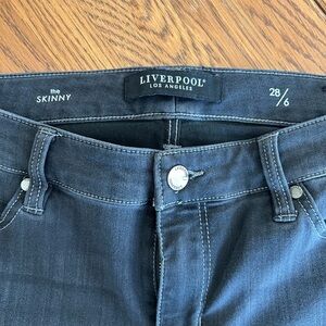 Liverpool The Skinny Stretch Denim Jeans 28/6 Gray Black Mid Rise Zip Fly